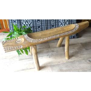 アジアン家具》クロコダイル・ベンチ／L2 〈ティモールベンチ ワニ