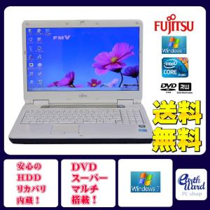 富士通 ノートパソコン 中古パソコン AH550/5B ホワイト テンキー ノート 本体 Windows7 Core i5 DVD 4GB/500GB｜earthward