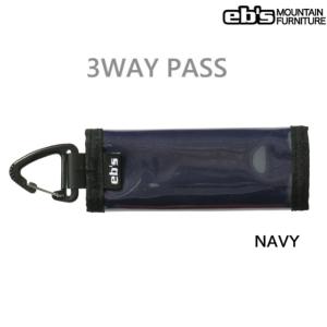 送料込み価格 24-25モデル eb's エビス 3WAY PASS パスケース リフト券入れ CASE スノーボード リフト券ホルダー リフト券 ゴーグル ネイビー NAVY