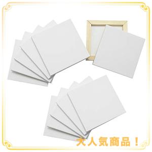 ミニ張りキャンバス S型 12個セット キャンバス画材 ミニキャンバス 木製フレーム 綿 アクリル画 油絵画 絵画グッズ 絵画用具 子供 社会人 お年寄り ホワイ