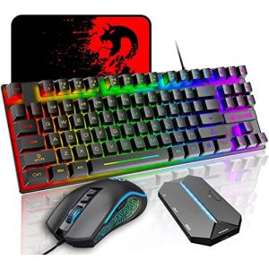 4IN1セット」有線ゲーミングキーボード マウス セット メンブレン