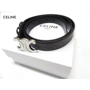 CELINE セリーヌ メンズ ロゴ バックル レザーベルト ブラック 2024ss春夏新作 / 45AKA2ACO-38SI-95 ブラック｜east-hills