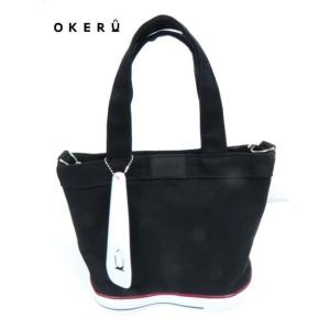 オケル OKERU  ラバーソール＆コットン キャンバス ミニトートバック 黒 2019SS 男女兼用バック/BJSSOU-10001005-BLACK ブラック｜east-hills