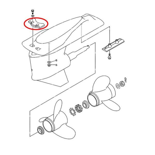 ヤマハ船内外機ドライブ 純正部品アノード ジンク 6U4-45373-01