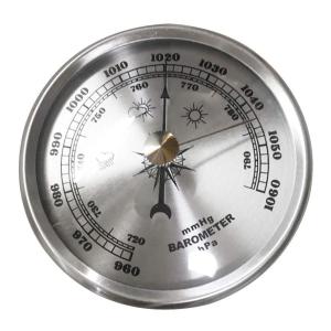 バロメーター 70mmの壁掛けの大気精度の気圧計湿原計の金属の気象ステーション携帯用アナログ空気圧 (Color : Silver)｜east-st