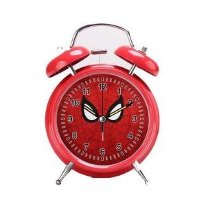 置き時計 目覚まし時計家やオフィスの装飾ギフトに最適4インチ目覚まし時計スパイダーマン、スパイダーマンアニメ子供男の子ベッドサイドアラームクロックミュー｜east-st