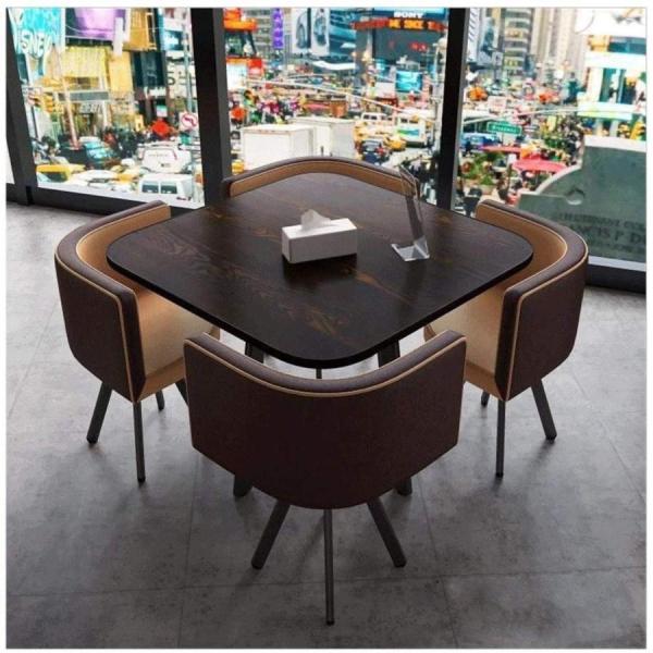 レストランのテーブルと椅子のセットオフィス会議室の応接室90センチ木製リビングキッチン用の正方形テー...
