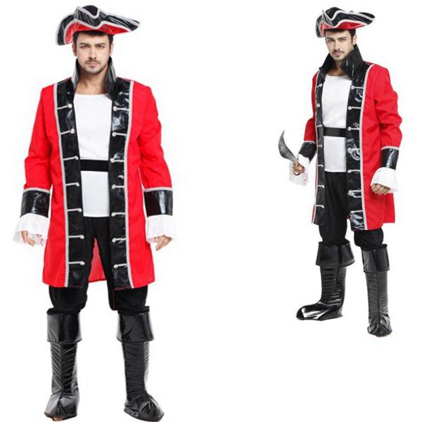 Men&apos;s ハロウィン 男海賊 ジャック船長 パイレーツオブカリビアン 王様ハロウィン衣装 コスプレ...