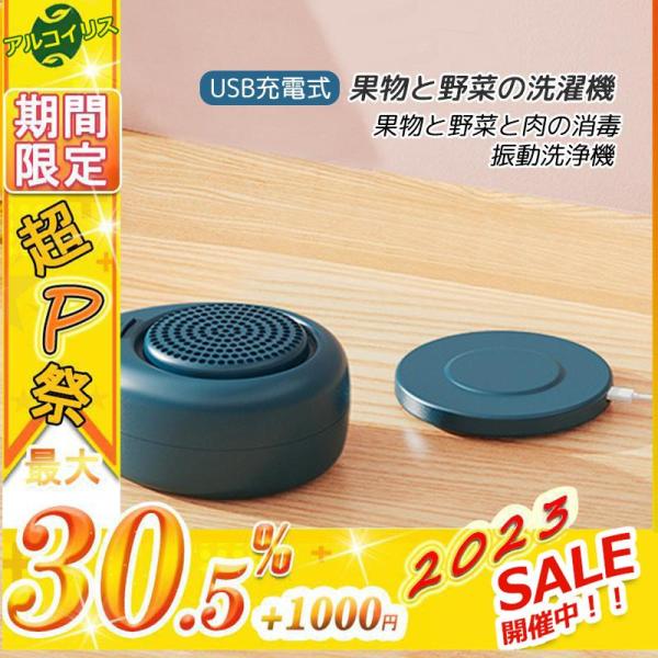 安全洗濯機 キッチン ワイヤレス 取り外して洗浄できる 振動洗浄機 果物と野菜と肉の消毒 ミニ ポー...