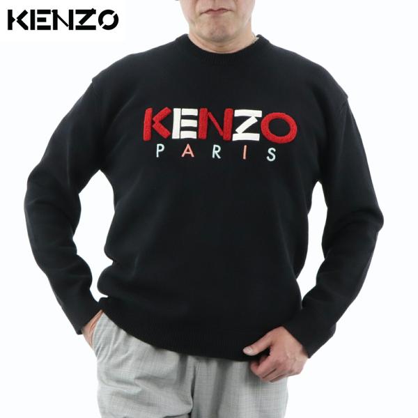 ケンゾー KENZO トップス ニット FA55PU2173LC 99 メンズ ブラック 刺繍 ロゴ...