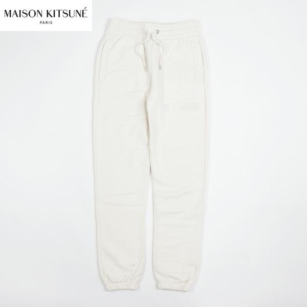 メゾン キツネ MAISON KITSUNE ボトムス ロングパンツ メンズ ホワイト  裏起毛 ジ...