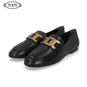 トッズ TOD’S モカシン ローファー XXW79A0DD00NF5 B999 レディース ブラック ローヒール チェーン モチーフ ロゴ  新品