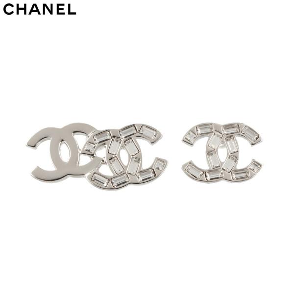 シャネル CHANEL AB7869 ダブルココマーク アシンメトリー アクセサリー シルバー 新品