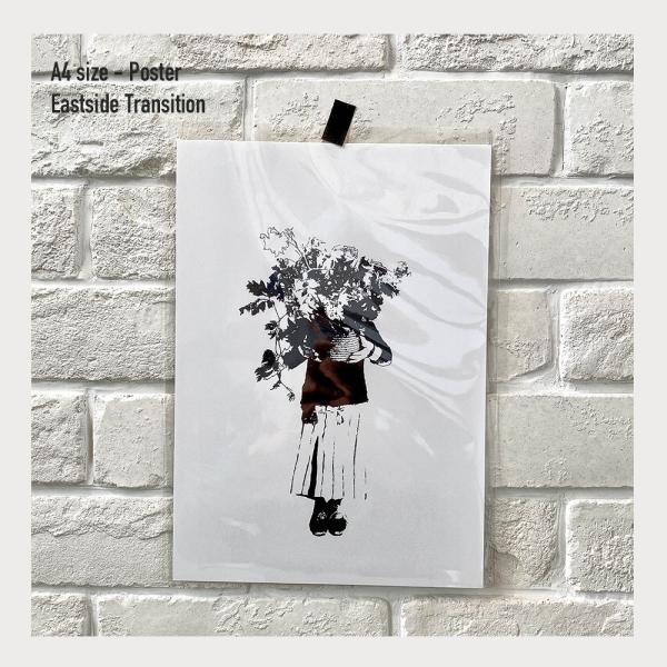 インテリアポスター A4サイズ 「mono girl」 モノクロ ポスター