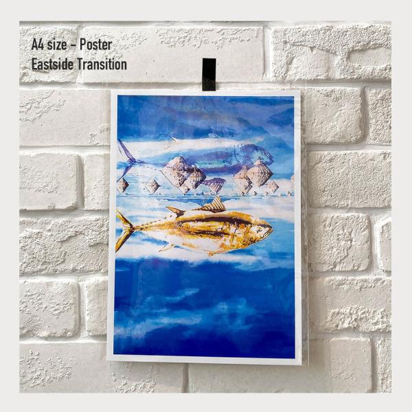 インテリアポスター A4「Fish」ポスター 玄関 リビング トイレ 寝室