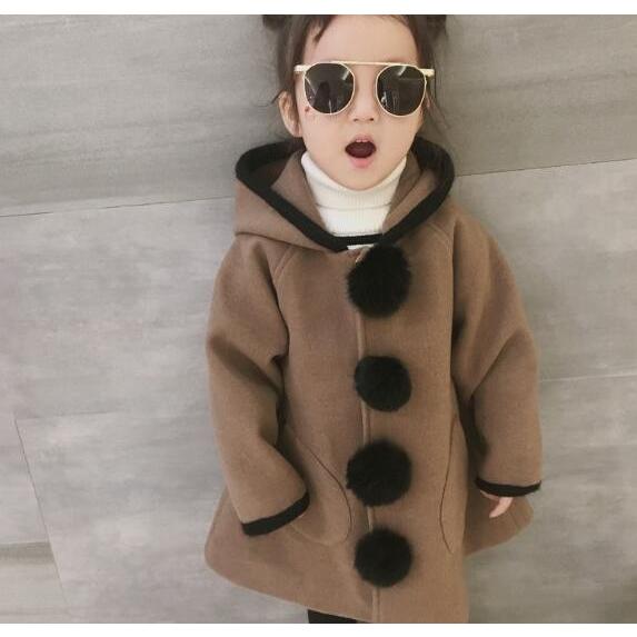 女の子  コート ぼんぼり 子供服 キッズ服 冬物 カジュアル系　防寒　韓国