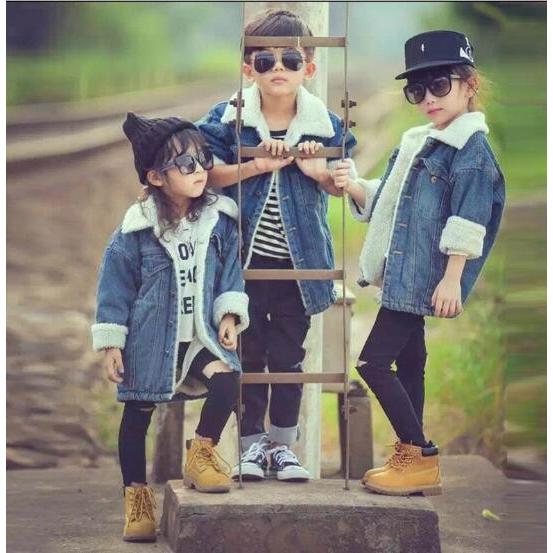 ●セール開催中●キッズジャケット 冬　厚手　裏起毛　子供服　デニム　Gジャン　裏ボア　コート