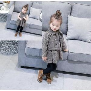 子供服 千鳥柄 2点セット セットアップ コート+短ズボン 女の子 可愛い
