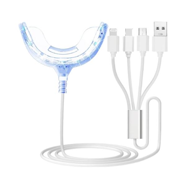 歯のホワイトニング効果を高める マウスピース付LEDライト　スマホやPCに接続して使用