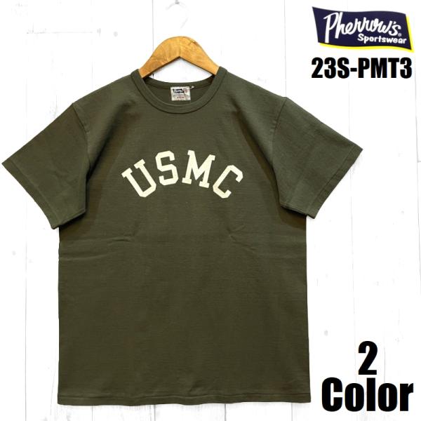 フェローズ &apos;USMC&apos;プリントＴシャツ Pherrow&apos;s EASY NAVY 23S-PMT3 ...