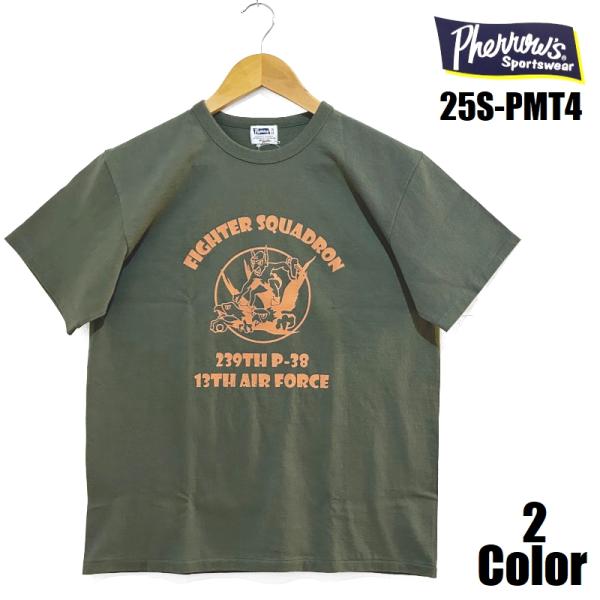 フェローズ &apos;FIGHTER SQUADRON&apos;プリントＴシャツ Pherrow&apos;s EASY NA...