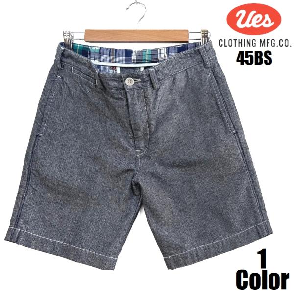 ウエス オックスバミューダショーツ UES EASY NAVY 45BS ハーフパンツ 国産 日本製...