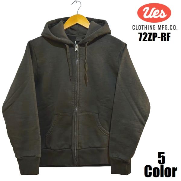 ウエス スウェットフルジップパーカー UES EASY NAVY 72ZP-RF 長袖 国産 日本製...