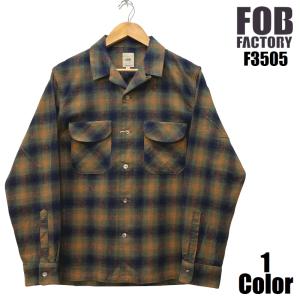 FOBファクトリー オープンカラーチェックネルシ...の商品画像