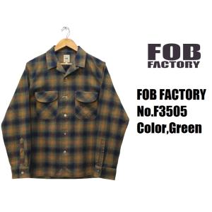 FOBファクトリー オープンカラーチェックネル...の詳細画像1