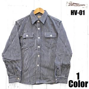 UES（ウエス） ヒッコリートラベリングシャツ UES EASY NAVY 500-TS-H