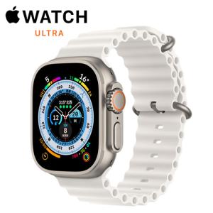 @【中古】 美品 SIMフリー Apple Watch Ultra (GPS + Cellular) 49mmチタニウムケースとホワイトオーシャンバンド アップルウォッチ MNHF3J/A｜easy-style2007