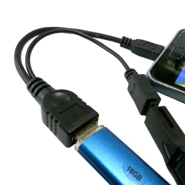 Galaxy/HTC対応 micro USB-USB Aメス OTGケーブル★スマホ本体やUSB機器...