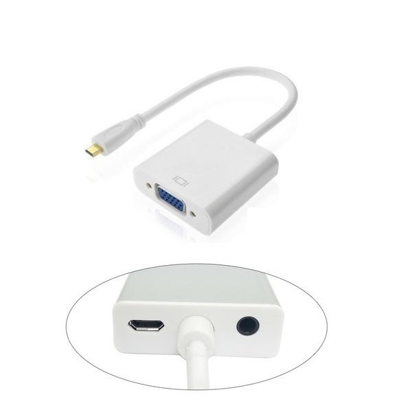 送料無料 Micro HDMI to VGA 変換アダプタ☆microUSBメス給電&amp;音声サポート付...