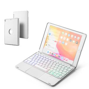 iPad 9.7(第5・6世代)air1/Pro 9.7/air2用 トラックパット キーボードケース カバー LEDバックライト ワイヤレス ブルートゥースキーボード 充電式｜easyer5689