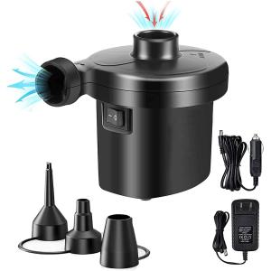 電動エアーポンプ 空気抜き 空気入れ 両対応 AC電源100V 3種類のノズル付き エアプール エアベッド 真空収納 日本語取扱説明書付き PSE認証済み プール用品