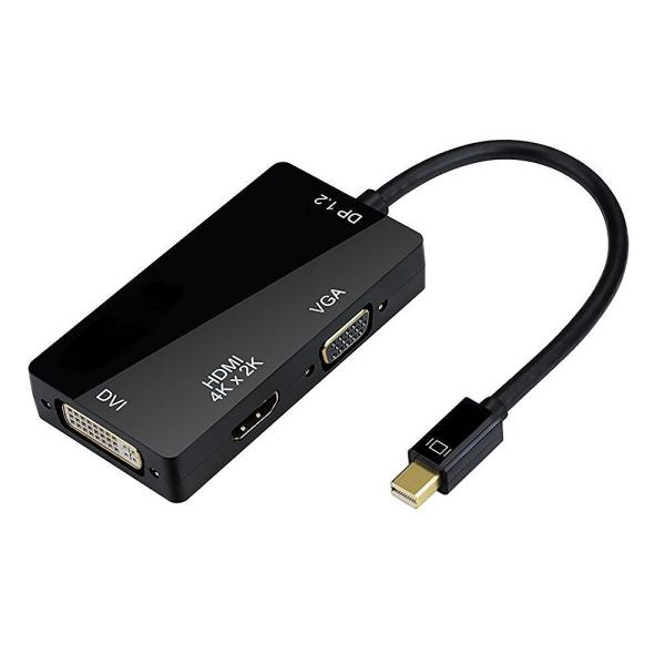 送料無料 Mini DP to HDMI/DVI/VGA 4K対応 変換アダプタ 金メッキコネクタ搭...