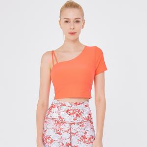 SALE 【公式】イージーヨガ 2023SS ワンショルダーハーフスリーブトップス／ウォーターメロン easyoga ヨガウェア トップス かわいい オシャレ ホットヨガ