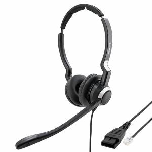 高感度マイク 全指向 両耳 業務用ヘッドセット GENETIVE HK041D/G コールセンター RJ9 QDケーブル付属