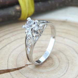 リング ステンレス キュービックジルコニア シルバー ジュエリー