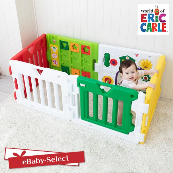 ベビーサークル はらぺこあおむし ミュージカルキッズランドDX2 おもちゃ付き 扉付き 日本育児