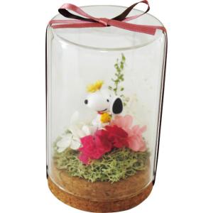 PEANUTS スヌーピーテラリウムHUG プリザーブドフラワー M-SN5827 母の日 贈り物 ギフト 2026年 送料無料