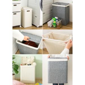 ラタンランドリーバスケット 洗濯かご ボックス...の詳細画像1