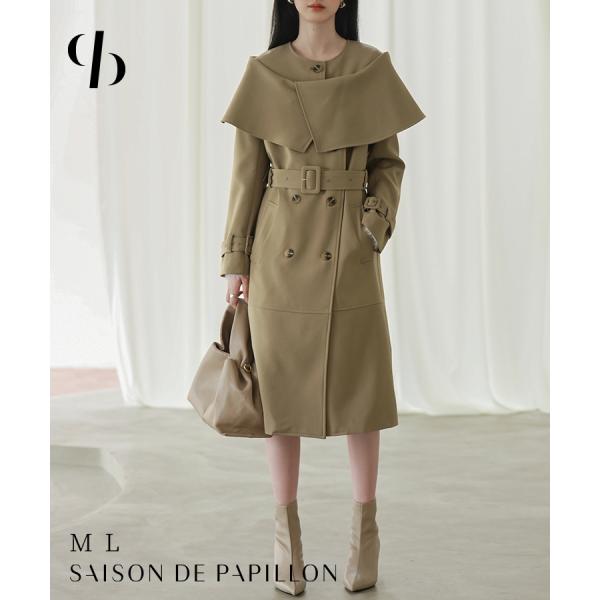 コート レディース トレンチコート ケープデザイン スタイルアップ ミモレ丈 ロング丈 裏地付き ポ...