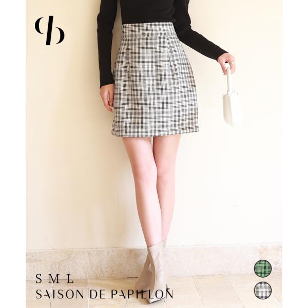 チェック柄 ミニスカート ハイウエスト レディース ボトムス 柄物 裏地付き サイドファスナー セク...