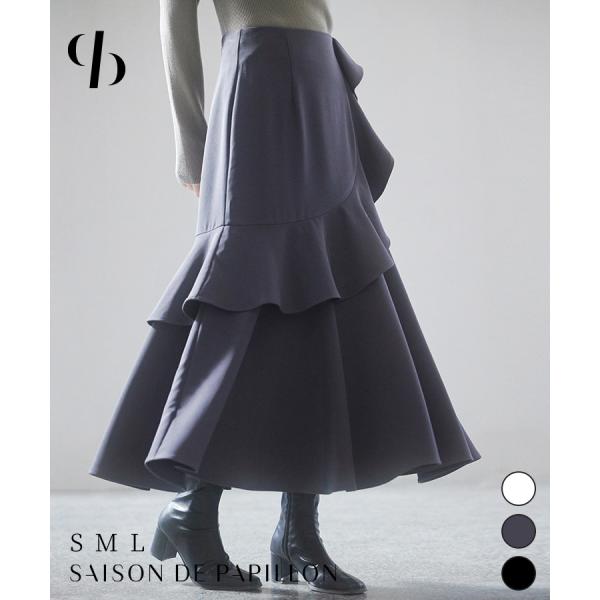 スカート レディース ロングスカート ロング丈 アシンメトリー ティアード フレアシルエット ハイウ...