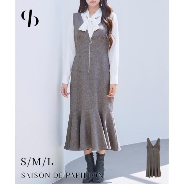 ワンピース ロングワンピース レディース マーメイドシルエット ハイウエスト切り替え バックウエスト...