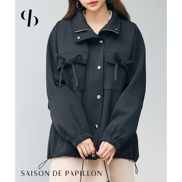 アウター レディース ブルゾン  ジャンパー オーバーサイズ ボリュームアウター バックフリル付き ...