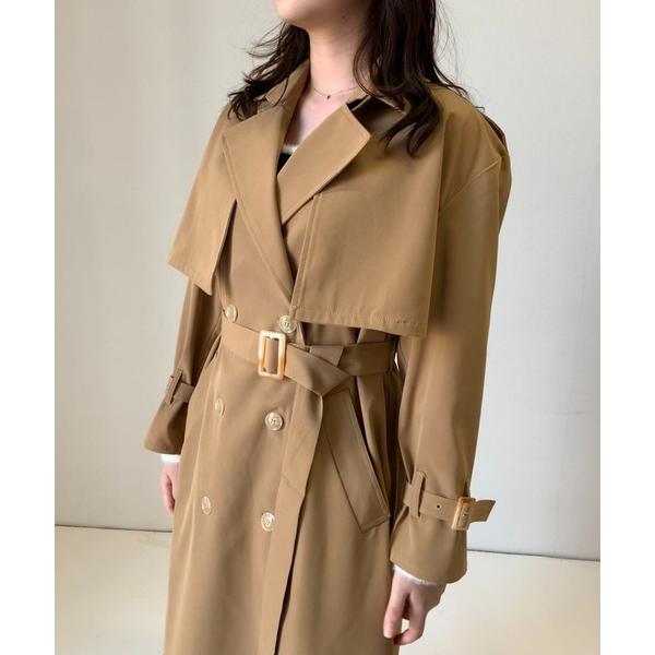 コート レディース トレンチコート 2点せセット 2way ロング丈 ショート丈 ベスト トレンチベ...