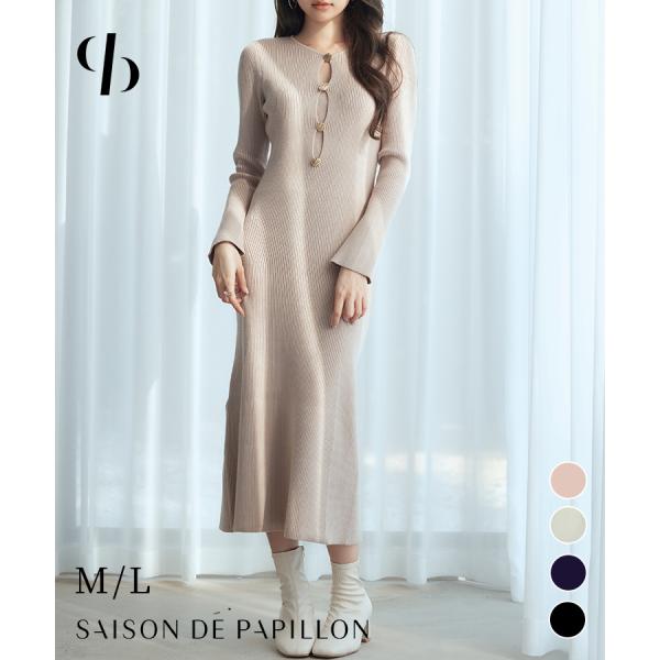 ワンピース ニットワンピース レディース タイトワンピース 長袖 タイト ニット リブニット ペンシ...