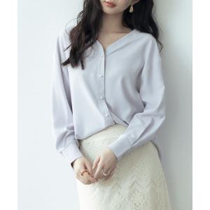 ブラウス レディース 長袖 とろみ シフォン ...の詳細画像3